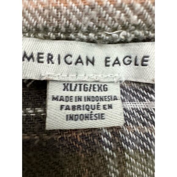 AE American Eagle Flannel Button Up Top Peplum XL - Picture 3 of 7